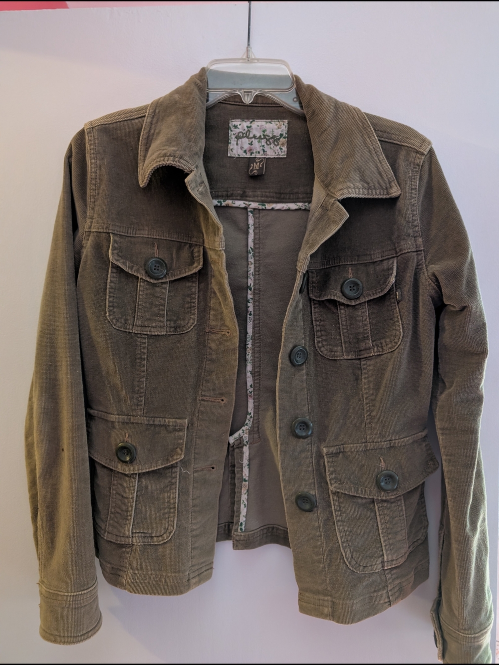 Plugg Olive Brown Corduroy Button-Front Jacket - Picture 2 of 10